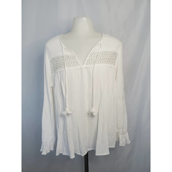 Show Me Your Mumu White Lily Grace long sleeve tunic blouse sz Small - Picture 2 of 6